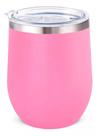 Copo Térmico 360ml Rosa Cuia Aço Inox Com Tampa Hermética