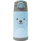 Copo Térmico 400ML Com Parede Dupla em Aço Inoxidável e Canudo Gumy Azul - Hora do Lanche - Garrafinha Térmica - Buba