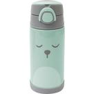 Copo Térmico 400ML Com Parede Dupla em Aço Inoxidável e Canudo Gumy Verde - Hora do Lanche - Garrafinha Térmica - Buba