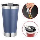 Copo Termico 473mL Cerveja Com Tampa E Abridor Inox Parece Dupla AK5007 Copo Termico 473mL Cerveja Com Tampa E Abridor Inox Parece Dupla AK5007