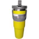 Copo Térmico Aço Inox com canudo. parede dupla a vácuo quente e frio 900ml