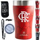 Copo Térmico Arell com Isolamento a Vácuo 473ml Flamengo com Kit Protetor MODELO:KIT Fla 17