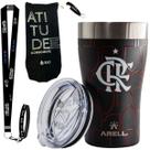 Copo Térmico Arell com Isolamento a Vácuo 500ml Flamengo com Kit Protetor