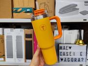 Copo Térmico Big T com Canudo - 1,1 Litros - Cor Damasco