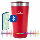 Copo Termico com Caixa de Som Bluetooth LED RGB 473ml GRASEP - D-M473