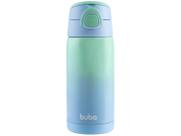 Copo termico com canudo azul degrade 400ml buba