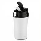 Copo Térmico Com Tampa Fosco de 500ml Inox Branco Copo Térmico Com Tampa Fosco de 500ml Inox Branco