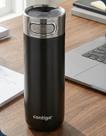 Copo Térmico Contigo Luxe Autoseal 473 ml Inox Preto Antivazamento Vedação Automática Premium