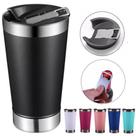 Copo Térmico de Bebidas Com Tampa E Abridor Inox 473ML