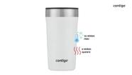 Copo termico de cerveja com tampa street aço inox 473ml branco contigo