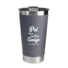 Copo térmico de inox com tampa e abridor "pai meu melhor amigo"