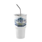 Copo Térmico Dupla Camada com Canudo Inox 900ml Tampa Cor:Branco