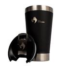 Copo Térmico FOX STAINLESS para Bebidas Quentes e Frias com Tampa 473 ml Cor Preto