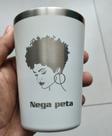 Copo térmico frases cor branco, 200 ml, copo térmico básico ideal para o dia a dia