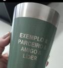 Copo térmico frases cor verde, 200 ml, copo térmico básico ideal para o dia a dia