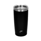 Copo Térmico Get Inox 600ml para bebidas quentes ou frias com tampa Preto Copo Térmico Get Inox 600ml para bebidas quentes ou frias com tampa Preto