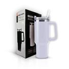 Copo Térmico Grande 1200 Ml Canudo Inox Parede Dupla Branco