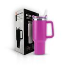 Copo Térmico Grande 1200 Ml Canudo Inox Rosa Pink