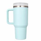 Copo Térmico Grande 1200 Ml Canudo Parede Dupla - AZUL CLARO
