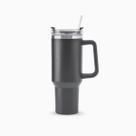 Copo Térmico Grande 1200 Ml Canudo Parede Dupla - CINZA