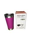 Copo térmico inox 473ml com abridor de garrafa na cor roxa
