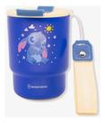Copo Térmico Inox Canudo Alça Tampa Trava Bico Duplo Escola