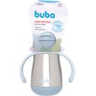 Copo Térmico Inox Parede Dupla Com Canudo e Alça Azul 19008 - Buba