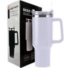 Copo Térmico Inox Portátil 1200ml Garrafa Térmica Inoxidável com Tampa e Canudo