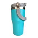 Copo Térmico Inox Tampa Canudo Alça 600ml Classic Flip Straw