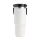 Copo Térmico Inox Tampa Canudo Com Alça Água Bebidas 600ml BRANCO