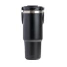 Copo Térmico Inox Tampa Canudo Com Alça Água Bebidas 600ml PRETO