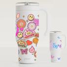 Copo Térmico Life Gocase 1170ml Premium Estampas Variadas Branco Good Vibes Stickers - B