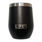 Copo Térmico Life Preto em Inox 354 ml com Tampa