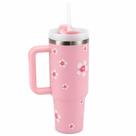 Copo Térmico MS-957 1200ml Com Estampas Florais - Aço Inox com Tampa Emborrachada Copo Térmico MS-957 1200ml Com Estampas Florais - Aço Inox com Tampa Emborrachada