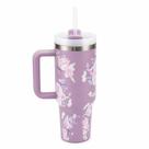 Copo Térmico MS-957 1200ml Com Estampas Florais - Aço Inox com Tampa Emborrachada