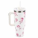 Copo Térmico MS-957 1200ml Com Estampas Florais - Aço Inox com Tampa Emborrachada Copo Térmico MS-957 1200ml Com Estampas Florais - Aço Inox com Tampa Emborrachada