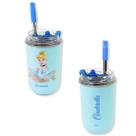 Copo Térmico Neo Com Canudo Princesa Cinderela - 300ML - Princesas Disney - Aço Inox - Zona Criativa 10073326
