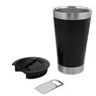 Copo térmico para cerveja 502 ml com tampa e abridor de Aço Inox - BEER