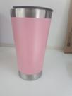 Copo térmico para cerveja. Cor de rosa 473ml