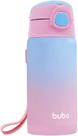 Copo Térmico Parede Dupla c/ Canudo 400ml Degradê Rosa -Buba