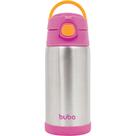 Copo termico parede dupla com canudo rosa - buba Copo termico parede dupla com canudo rosa - buba