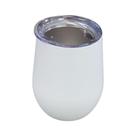 Copo Térmico Parede Dupla em Aço Inox com Tampa Acrílico Vedação Silicone Branco Fosco