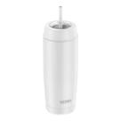 Copo Térmico Paris Branco Thermos 530ml com Canudo Garrafa