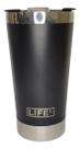 Copo Térmico Preto Inox Parede Dupla C/ Tampa Abridor 473ml