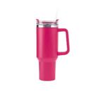 Copo Térmico Rosa Pink 1200ml com Canudo e Parede Dupla