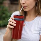 Copo térmico tererê 650ml canudo inox unitermi vermelho