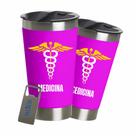 Copo Térmico Time Personalizado Futebol 473ml Cerveja Chopp Com Abridor - Preto
