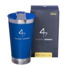 Copo Térmico Zona Criativa Forever Cheers Gelado E Quente 500ml Azul Com Tampa E Abridor De Garrafas