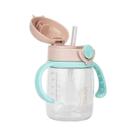 Copo Tritan Com Canudo 220ml Collor Neutro Clingo Cor Bege Liso Bits