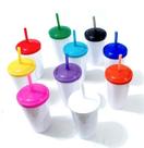 Copo Twister Acrílico 500ml C/ Tampa e Canudo